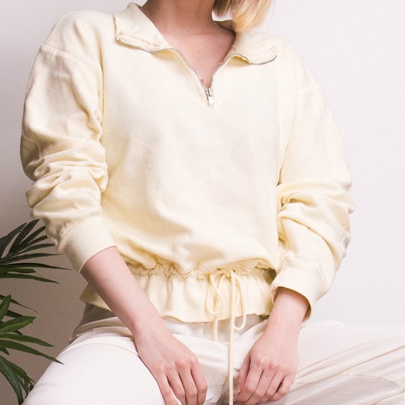 Vintage Sweaters - ❌SOLD❌Vintage cream knit drawstring polo sweater